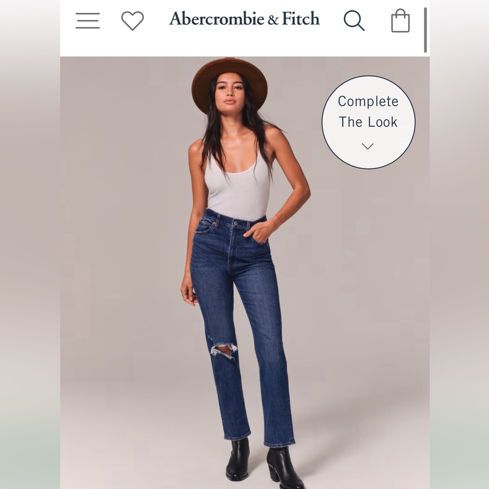 A&F Ultra High Rise Ankle Straight Jean 33 | 16 Long. NEVER WORN.